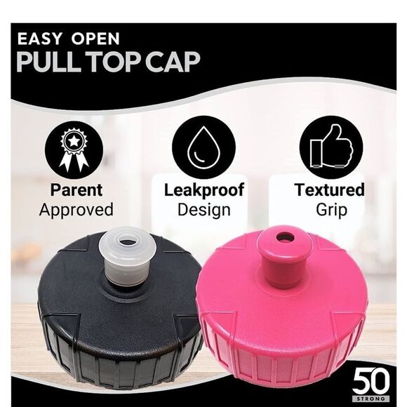 Kids Sports Squeeze Water Bottle 2 Pack - 22 oz. BPA free - Picture 3 of 7